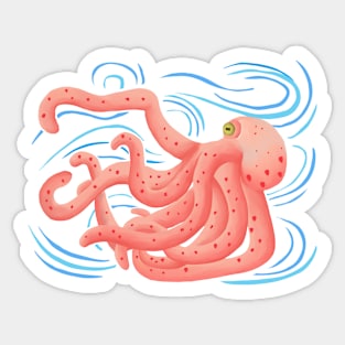 Octopus caught in a swirl Sticker